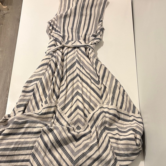 Anthropologie Maeve Blue and White Striped Maxi Dress - Picture 3 of 4